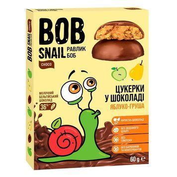 Цукерки Яблучно-Грушеві в молочному шоколаді | Bob Snail, 60г 1083U5010 фото