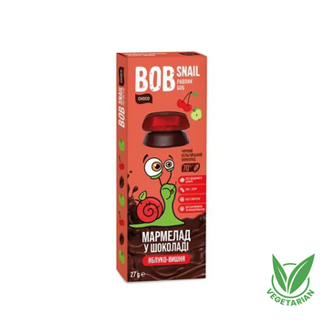Мармелад Яблуко-Вишня чор.шокол. | Bob Snail, 27г 486F5054 фото