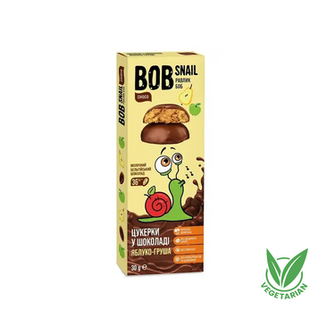 Цукерки Яблуко-Груша в молочному шоколаді | Bob Snail, 30г 487H5042 фото