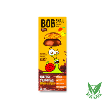 Цукерки Яблучно-Мангові в молочному шоколаді | Bob Snail, 30г 842P5042 фото